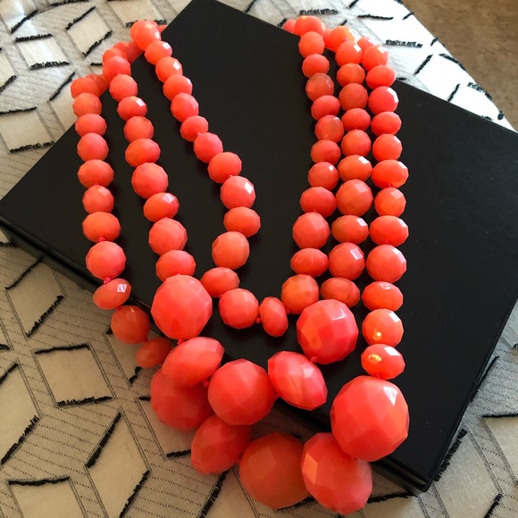 Kate Spade Give it a Swirl Multi strand pink coral statement necklace - Picture 2 of 5